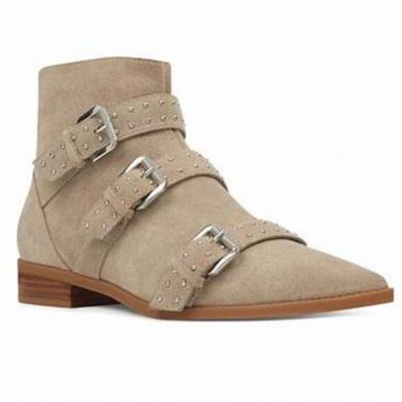 🆕️👞Nine West Seraphim Ankle Booties, Taupe - Sz 8-1/2 - Picture 3 of 9